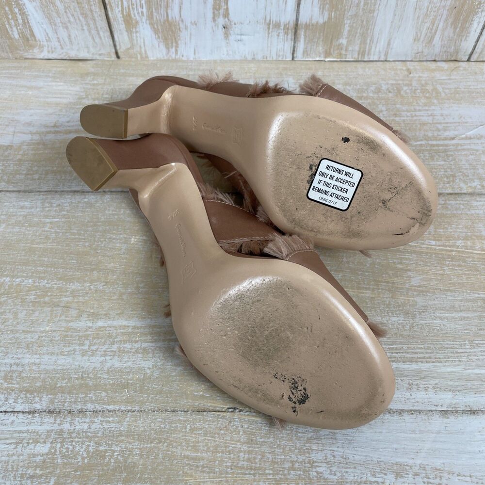 Gianvito Rossi Sandals Crossover Frayed Edges Chunky Heel Satin Pink 37½ Italy - Picture 12 of 13